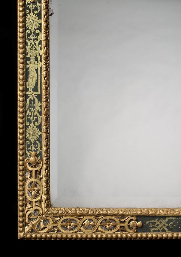 A verre eglomise and giltwood overmantel mirror | MasterArt